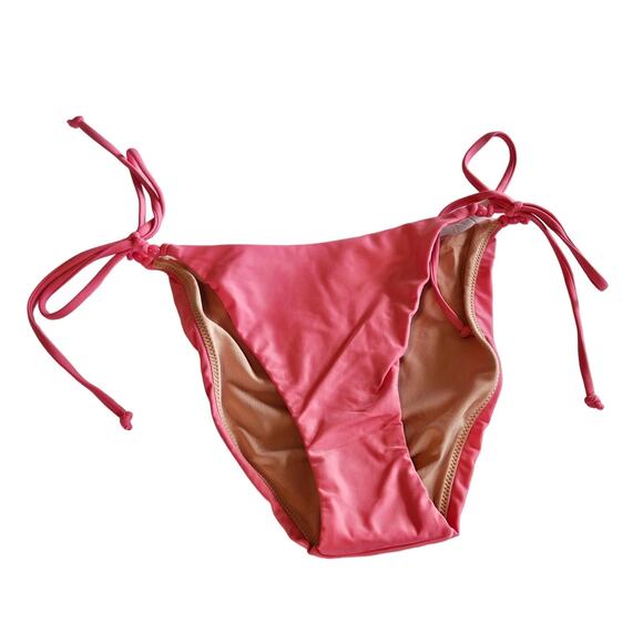 J. Crew Other - J Crew‎ Curved Waist Cheeky String Bikini Bottom w Beads Tea Rose Women's Medium